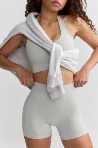 Szorty mini Define Luxe z wysokim stanem w kolorze szarym Szorty mini Define Luxe z wysokim stanem w kolorze szarym