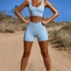 Szorty mini z wysokim stanem FlexiRib w kolorze niebieskim Szorty mini z wysokim stanem FlexiRib w kolorze niebieskim