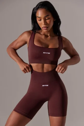 Szorty rowerowe Super Sculpt z wysokim stanem w kolorze bordowym Szorty rowerowe Super Sculpt z wysokim stanem w kolorze bordowym