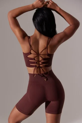 Szorty rowerowe Super Sculpt z wysokim stanem w kolorze bordowym Szorty rowerowe Super Sculpt z wysokim stanem w kolorze bordowym