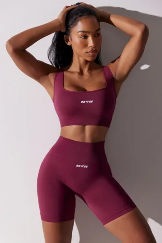 Szorty rowerowe z wysokim stanem Super Sculpt w kolorze śliwkowym Szorty rowerowe z wysokim stanem Super Sculpt w kolorze śliwkowym