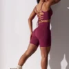 Szorty rowerowe z wysokim stanem Super Sculpt w kolorze śliwkowym Szorty rowerowe z wysokim stanem Super Sculpt w kolorze śliwkowym
