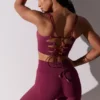 Szorty rowerowe z wysokim stanem Super Sculpt w kolorze śliwkowym Szorty rowerowe z wysokim stanem Super Sculpt w kolorze śliwkowym
