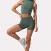 Szorty Soft Active z wysokim stanem w kolorze khaki Szorty Soft Active z wysokim stanem w kolorze khaki