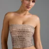 Top bandeau Charnelle z zdobieniami w kolorze migdałowym Top bandeau Charnelle z zdobieniami w kolorze migdałowym