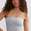 Top bandeau Soft Active z kontrastowymi wykończeniami w kolorze szarym melanżowym Top bandeau Soft Active z kontrastowymi wykończeniami w kolorze szarym melanżowym