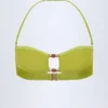 Top bikini bandeau Manava z koralikami w kolorze oliwkowym Top bikini bandeau Manava z koralikami w kolorze oliwkowym