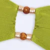 Top bikini bandeau Manava z koralikami w kolorze oliwkowym Top bikini bandeau Manava z koralikami w kolorze oliwkowym