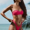 Top bikini bandeau Pasyon w kolorze malinowo-różowym Top bikini bandeau Pasyon w kolorze malinowo-różowym