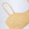 Top bikini bandeau z falbanami Portbou w żółtą kratkę Top bikini bandeau z falbanami Portbou w żółtą kratkę