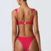 Top bikini Coquina z ozdobami w kolorze malinowo-różowym
