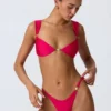 Top bikini Coquina z ozdobami w kolorze malinowo-różowym