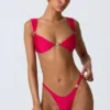 Top bikini Coquina z ozdobami w kolorze malinowo-różowym