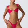 Top bikini Coquina z ozdobami w kolorze malinowo-różowym