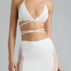 Top bikini Liberty z ozdobnymi krzyżującymi się ramiączkami w kolorze kości słoniowej Top bikini Liberty z ozdobnymi krzyżującymi się ramiączkami w kolorze kości słoniowej