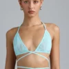 Top bikini Liberty z ozdobnymi krzyżującymi się ramiączkami w kolorze lodowoniebieskim Top bikini Liberty z ozdobnymi krzyżującymi się ramiączkami w kolorze lodowoniebieskim
