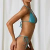 Top bikini Tropics z podwójnymi ramiączkami w kolorze turkusowym Top bikini Tropics z podwójnymi ramiączkami w kolorze turkusowym
