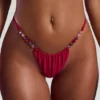Top bikini w kształcie trójkąta Cabo z koralikami w kolorze malinowo-różowym Top bikini w kształcie trójkąta Cabo z koralikami w kolorze malinowo-różowym