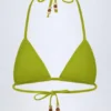 Top bikini w trójkątnym kształcie z ozdobnymi detalami Comoros w kolorze oliwkowym Top bikini w trójkątnym kształcie z ozdobnymi detalami Comoros w kolorze oliwkowym