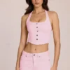 Top Elowis w stylu gorsetu z wiązaniem na szyi w kolorze Blossom Pink Top Elowis w stylu gorsetu z wiązaniem na szyi w kolorze Blossom Pink