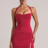 Top Vita Longline Halterneck w kolorze wiśniowym Top Vita Longline Halterneck w kolorze wiśniowym