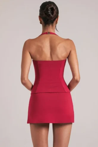 Top Vita Longline Halterneck w kolorze wiśniowym Top Vita Longline Halterneck w kolorze wiśniowym