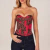 Top z gorsetem wiązanym w stylu bandeau w różowy wzór lamparta Top z gorsetem wiązanym w stylu bandeau w różowy wzór lamparta