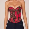 Top z gorsetem wiązanym w stylu bandeau w różowy wzór lamparta Top z gorsetem wiązanym w stylu bandeau w różowy wzór lamparta