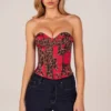 Top z gorsetem wiązanym w stylu bandeau w różowy wzór lamparta Top z gorsetem wiązanym w stylu bandeau w różowy wzór lamparta