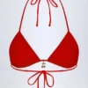 Trójkątny top bikini Canggu z ozdobnym detalem w kolorze ognistej czerwieni Trójkątny top bikini Canggu z ozdobnym detalem w kolorze ognistej czerwieni