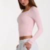Warstwowa bluzka z modalu w kolorze Blush Marl Warstwowa bluzka z modalu w kolorze Blush Marl