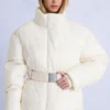 Wodoodporna kurtka narciarska oversize z paskiem w kolorze Ice Wodoodporna kurtka narciarska oversize z paskiem w kolorze Ice