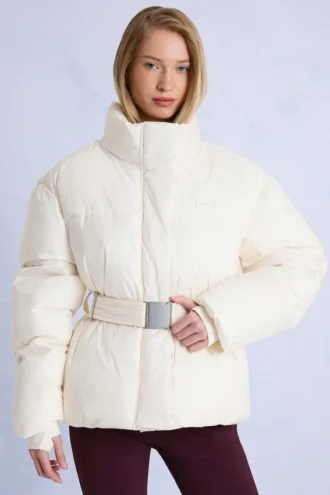 Wodoodporna kurtka narciarska oversize z paskiem w kolorze Ice Wodoodporna kurtka narciarska oversize z paskiem w kolorze Ice