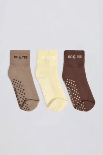Zestaw skarpet do pilatesu w kolorze Mocha Multi